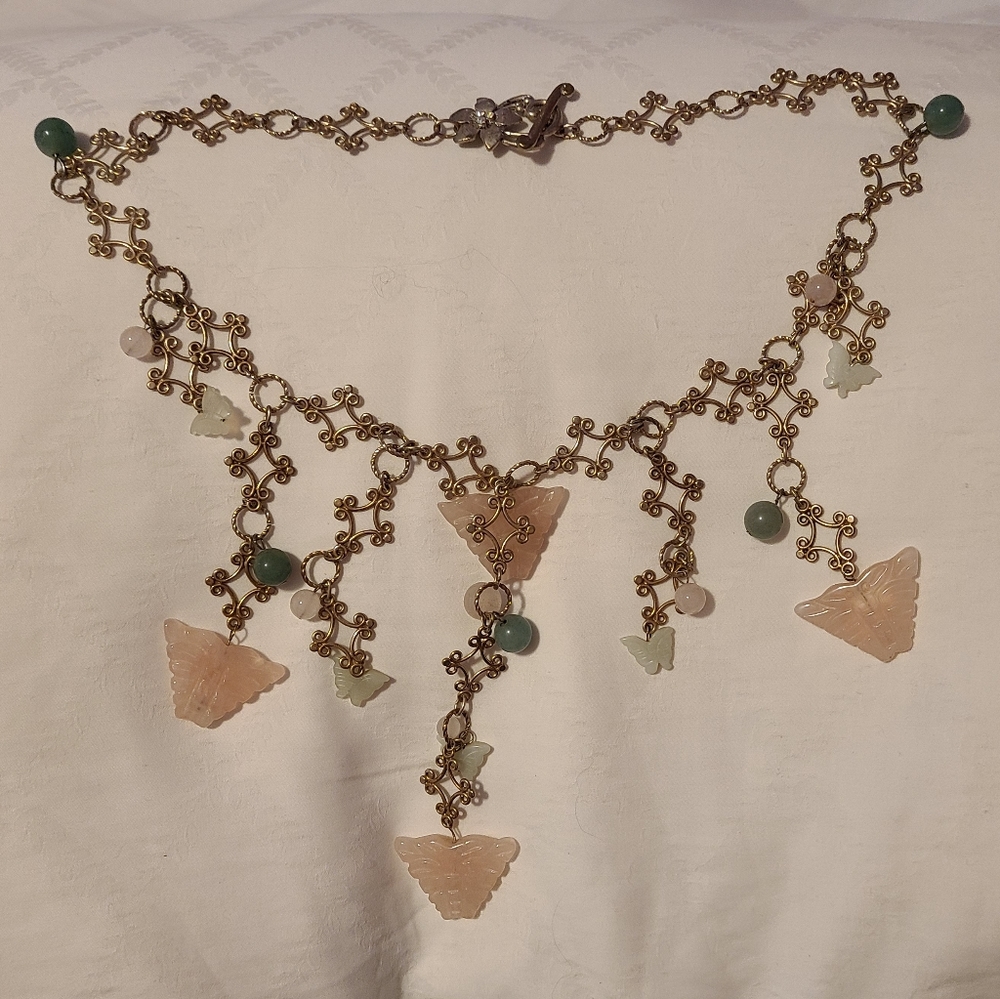 Butterfly Necklace and Earrings Set. EUC